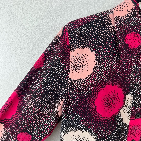 EQUIPMENT Mia Quinne Top Floral Printed Blouse Pink Silk Business Casual Medium - Picture 8 of 16
